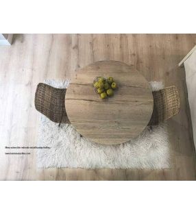 Table ronde extensible style vintage Beti