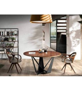 mesa redonda de diseño moderno Manhattan para comedor o salon