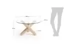 Table basse ronde avec comptoir en verre transparent Nori