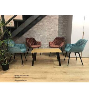 Table de salle à manger Adana de style nordique avec pieds en bois