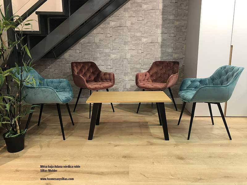 Table de salle à manger Adana de style nordique avec pieds en bois