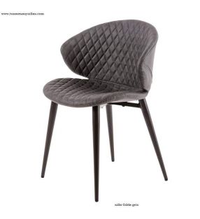 Chaise de salle à manger rembourrée bon marché avec pieds en métal