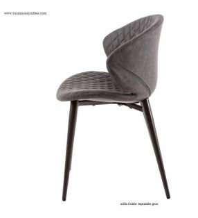 Chaise de salle à manger rembourrée bon marché avec pieds en métal
