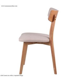 Silla en Roble o Nogal tapizada de estilo escandinavo  - 6