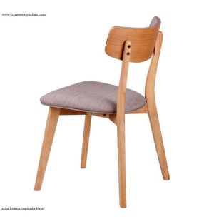 Silla en Roble o Nogal tapizada de estilo escandinavo - 10