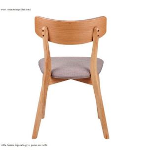 Silla en Roble o Nogal tapizada de estilo escandinavo  - 13