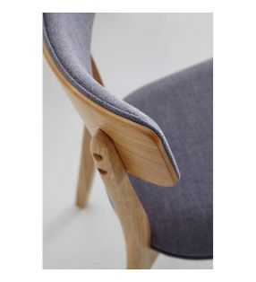 Silla en Roble o Nogal tapizada de estilo escandinavo - 15