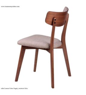 Silla en Roble o Nogal tapizada de estilo escandinavo  - 16