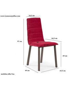 Silla tapizada de respaldo alto para comedor TAU diseño moderno y cómoda  - 14