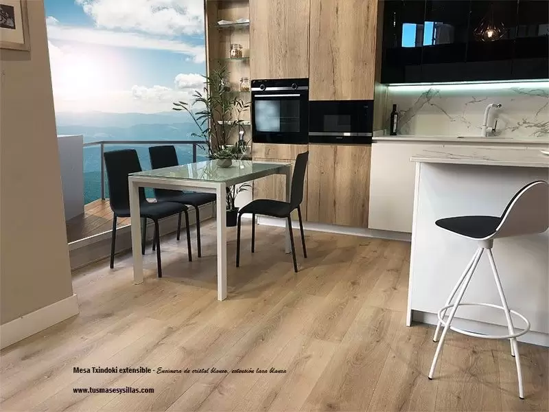 ✓ Mesa cocina extensible Txindoki de diseño minimalista en medida