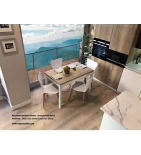 Menta, table de cuisine extensible avec tiroir  - 2