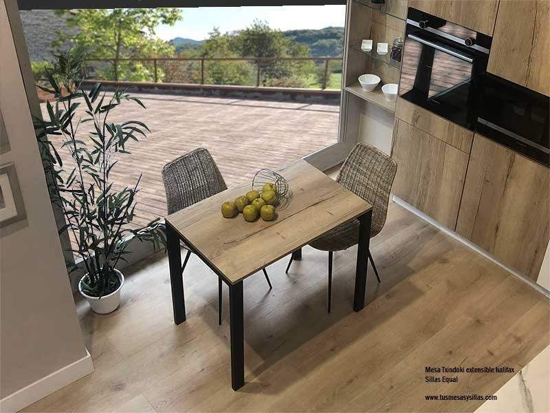 Con rapidez Percibir calendario ✓ Mesa extensible en medida de 120x70 de cocina moderna con patas metalicas