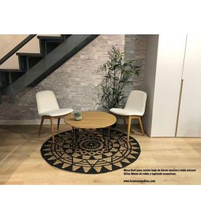 Table Basse Ronde Vintage Style Industriel Betty - 3