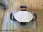 table ovale avec pieds en bois de différentes tailles  - 8