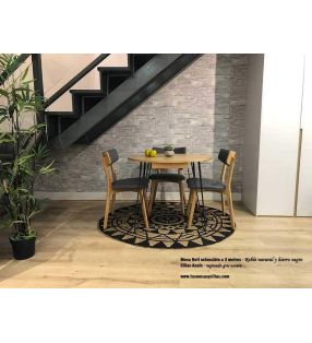 Silla en Roble o Nogal tapizada de estilo escandinavo luana  - 4