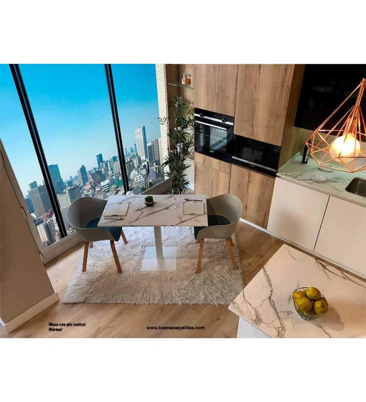 table avec pied central pour salle à manger cuisine et hospitalité de haute stabilité  - 10