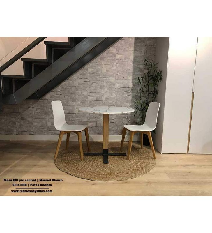 table-ronde-plan de travail-marbre-blanc