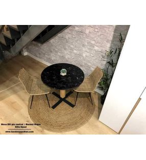 table-ronde-plan de travail-marbre-noir