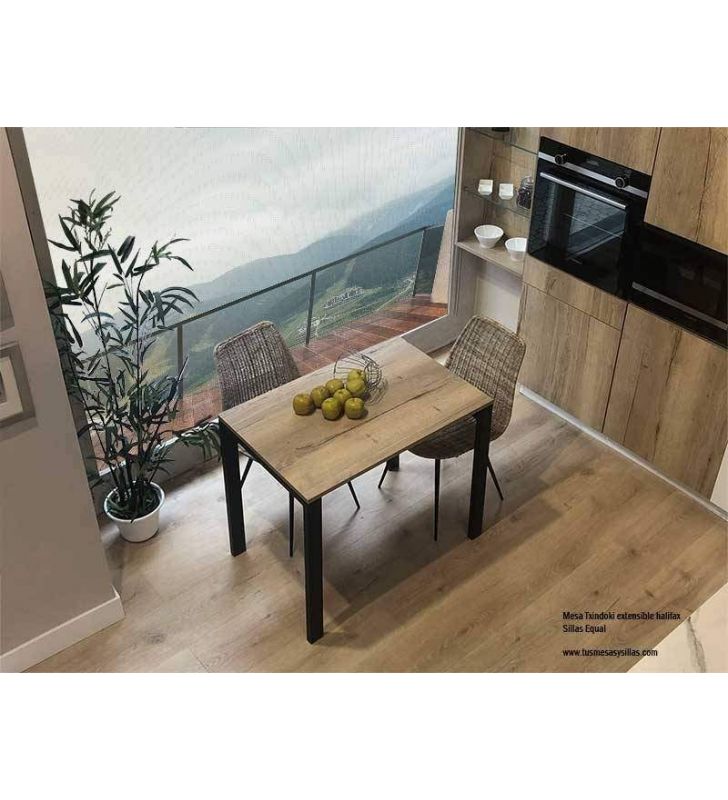 Petite table extensible 90x80cm pour cuisine en verre, céramique  - 13