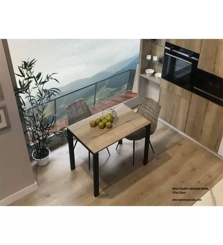 ✓ Mesa cocina extensible Txindoki de diseño minimalista en medida 110x70 cm