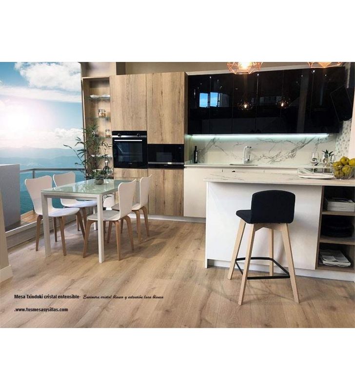 table extensible moderne de 150x80 cm pour cuisine ou salle à manger  - 14