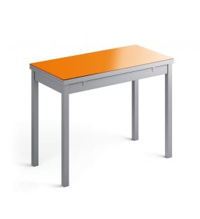 Table étroite Flavia plateau en verre avec 2 façades extensibles - 5