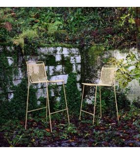 Tabouret haut Alo pour terrasse ou extérieur avec pieds en métal  - 3
