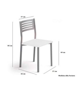silla de cocina Formen con patas metálicas y asiento tapizado barata. - 8