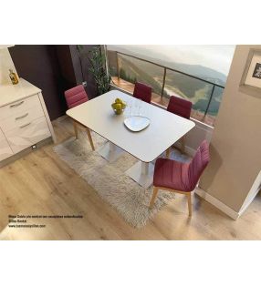 Table de pied centrale double avec coins droits ou ronds - 5