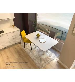 Table de pied centrale double avec coins droits ou ronds - 6