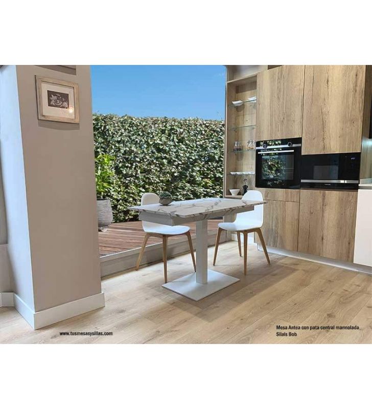 Table extensible avec le pied central Antea de design moderne  - 3