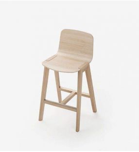 Tabouret haut de bar en bois massif de chêne Heldu  - 1