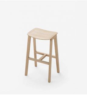 Tabouret haut de bar en bois massif de chêne Heldu  - 2