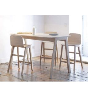 Tabouret haut de bar en bois massif de chêne Heldu  - 4