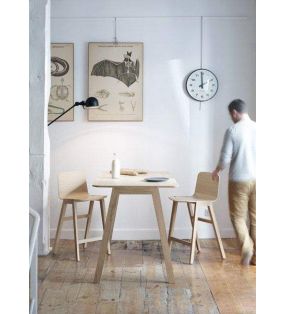 Tabouret haut de bar en bois massif de chêne Heldu  - 3