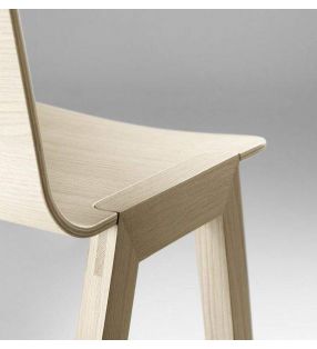 Tabouret haut de bar en bois massif de chêne Heldu  - 7