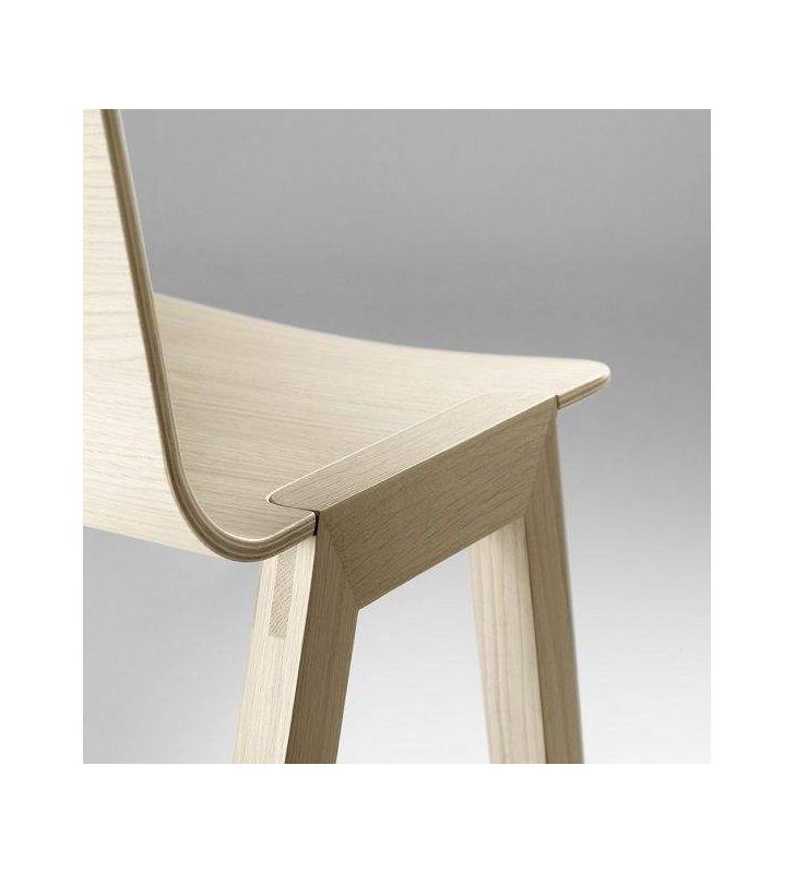 Tabouret haut de bar en bois massif de chêne Heldu  - 7
