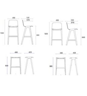 Tabouret haut de bar en bois massif de chêne Heldu  - 9