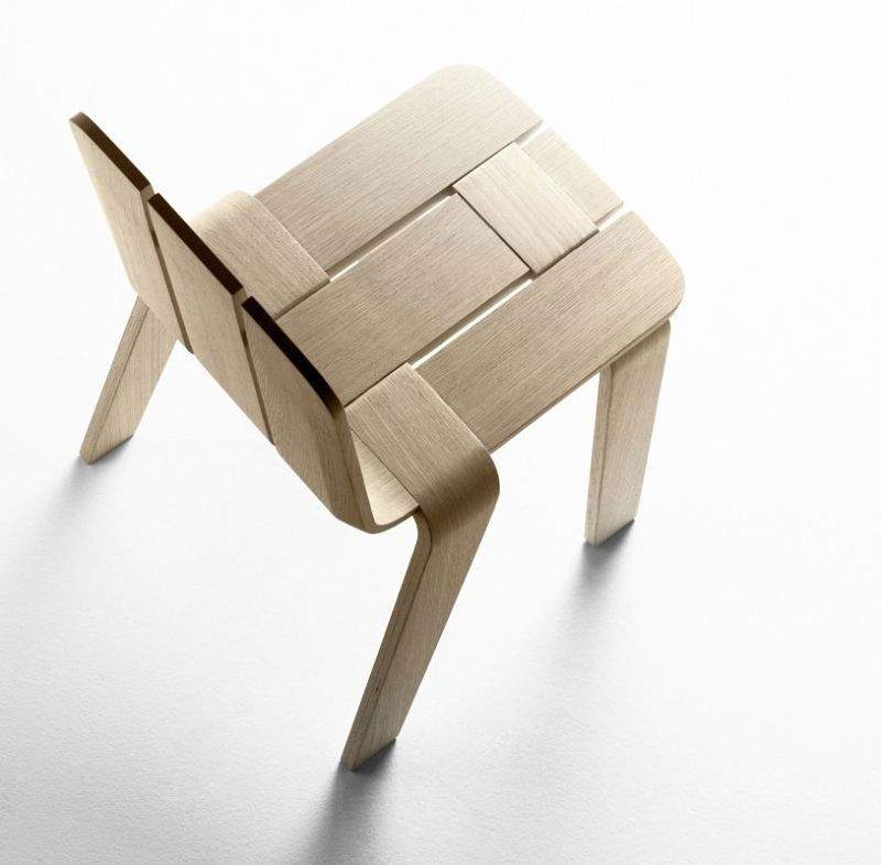 Silla Saski en madera maciza de roble de diseño contemporáneo - 2