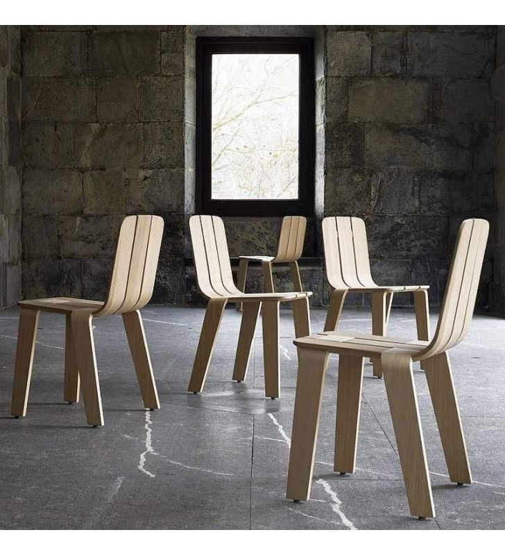 Silla Saski en madera maciza de roble de diseño contemporáneo  - 7