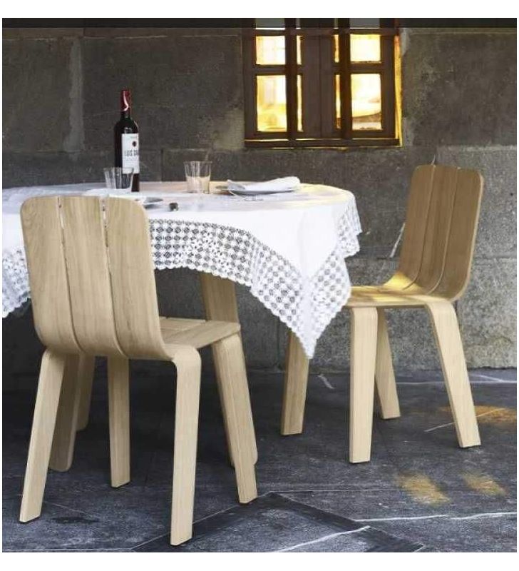 Silla Saski en madera maciza de roble de diseño contemporáneo  - 8
