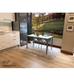 Mesa alta estrecha con encimera en laminado tamaño XL
