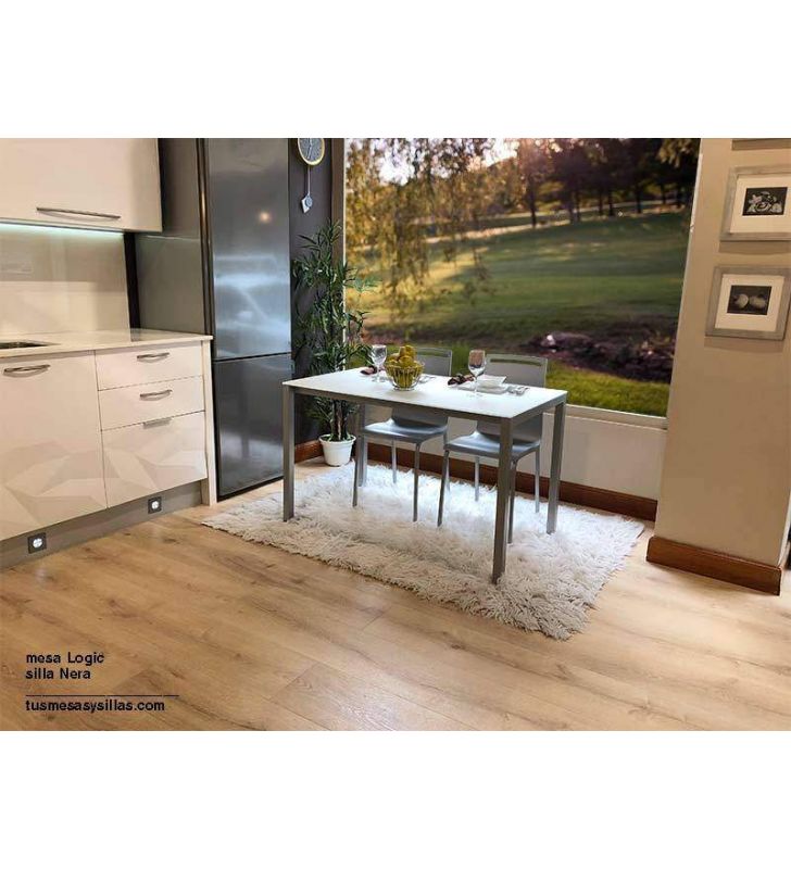 Mesa alta estrecha con encimera en laminado tamaño XL