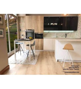 Mesa alta estrecha con encimera en laminado tamaño XL