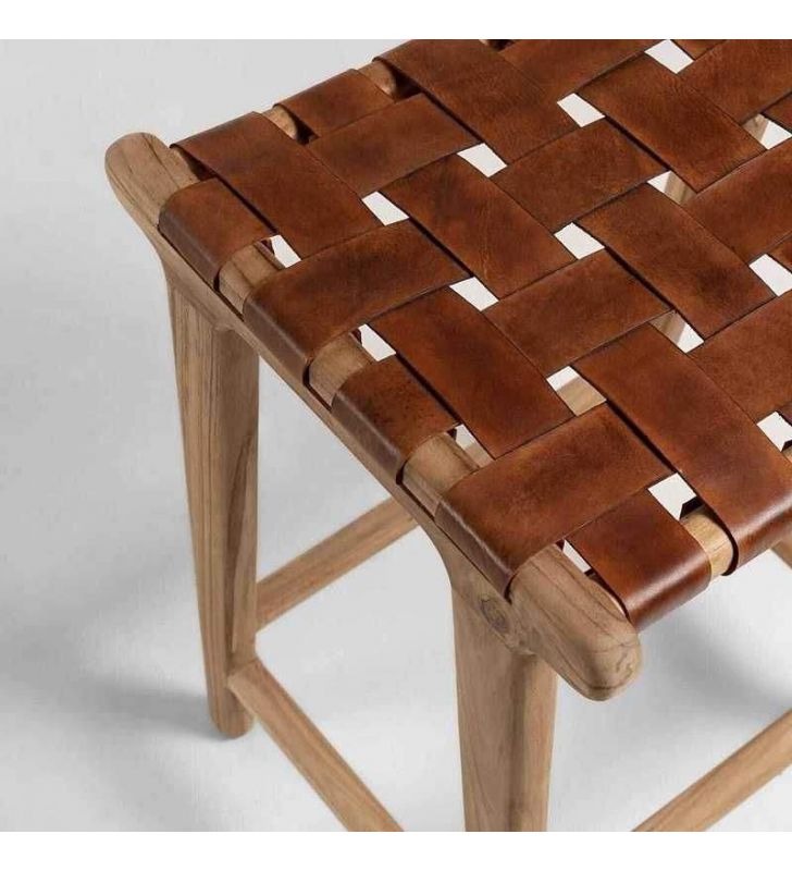 Taburete alto de mostrador Calixta de estilo campestre  - 5 Taburete alto de mostrador Calixta de estilo campestre  - 5