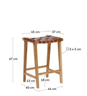 Taburete alto de mostrador Calixta de estilo campestre  - 6