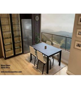 Table extensible Poket avec profondeur de 50 cm, 65, 70 cm 120x70 cm .. - 2