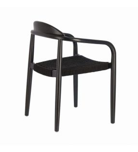 Chaise Nina en bois et accoudoirs pour terrasse extérieure ou intérieure. - 8