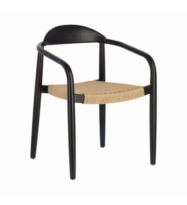 Chaise Nina en bois et accoudoirs pour terrasse extérieure ou intérieure.  - 9