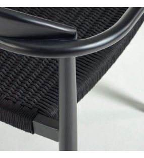 Silla Nina en madera y apoyabrazos para terraza exterior o interior. - 10